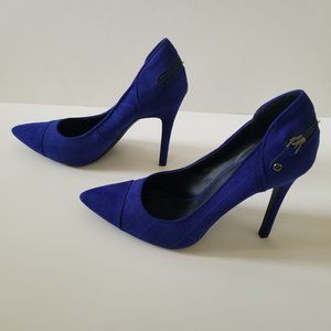 G by Guess Electric Blue/ Indigo Suede Pointed Toe Stiletto (size 9.5)